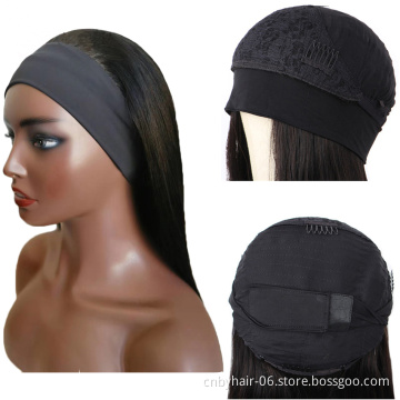 100% virgin brazilian human hair headband wigs,wholesale natural human hair wigs for black women,none lace wigs vendor